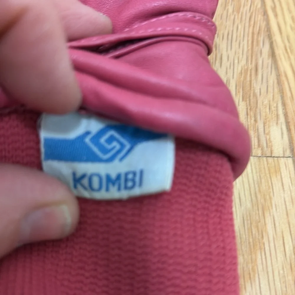 Vintage Kombi Pink‎ Leather Ladies Mittens Size Medium Skiing Snowmobiling